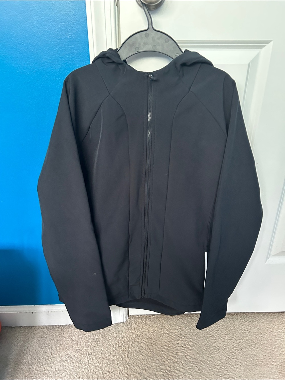 Woman’s Black Hooded Zip Jacket